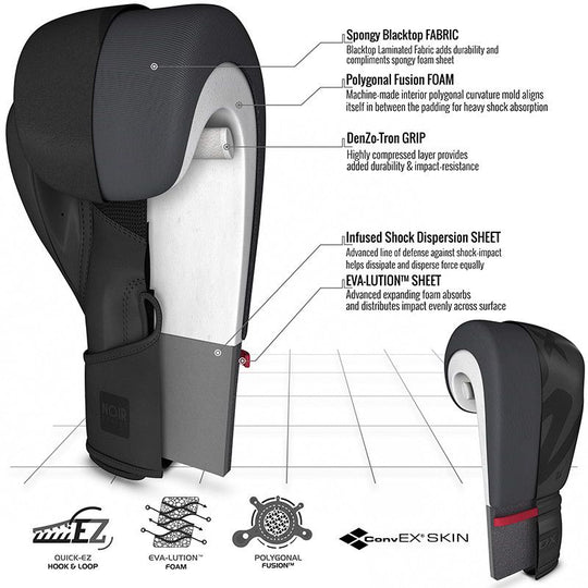 RDX BOXING BOXING GLOVES F15 NOIR BOXING GLOVES