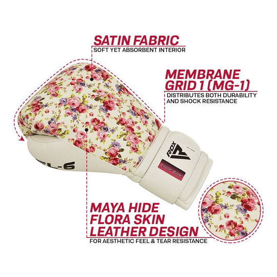 RDX BOXING BOXING GLOVES FL6 FLORAL BOXING GLOVES