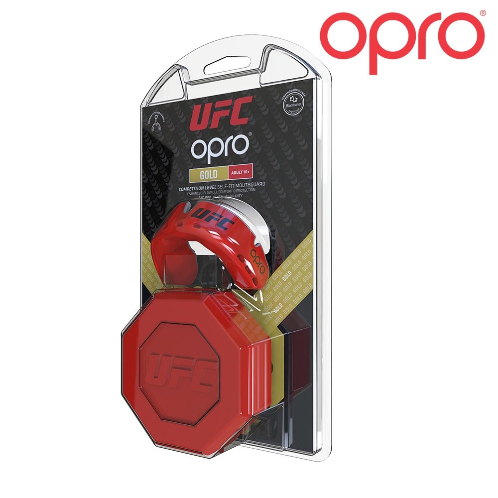 UFC MUNDSCHUTZ OPRO GOLD RED METAL/SILVER