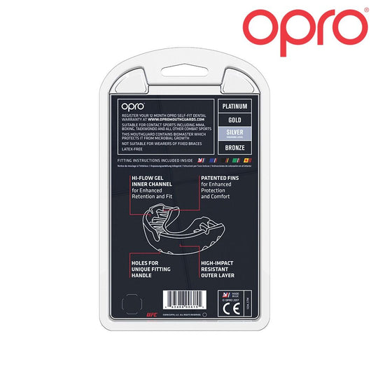UFC MUNDSCHUTZ OPRO SILVER BLACK/RED